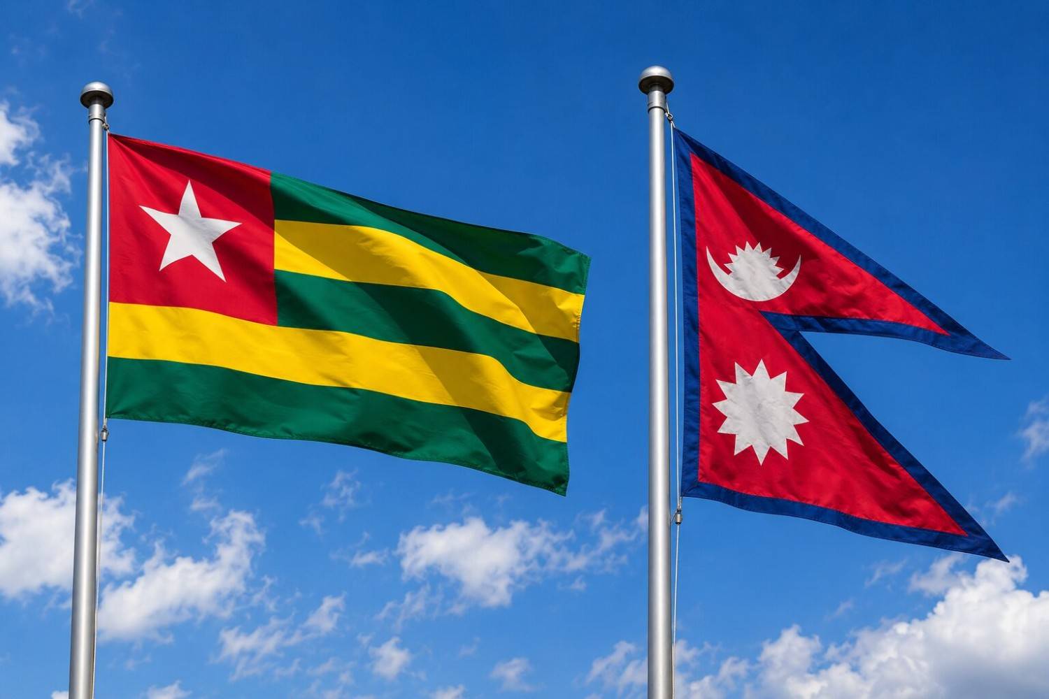 Nepal And Togo Flag