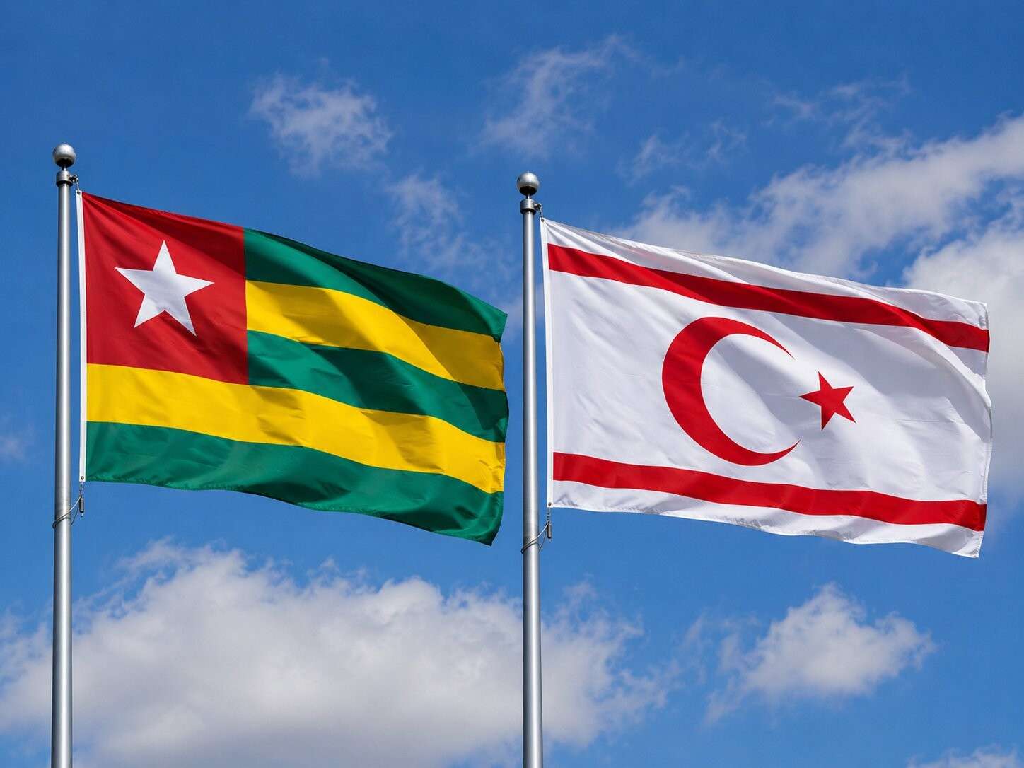 Northern Cyprus And Togo Flag