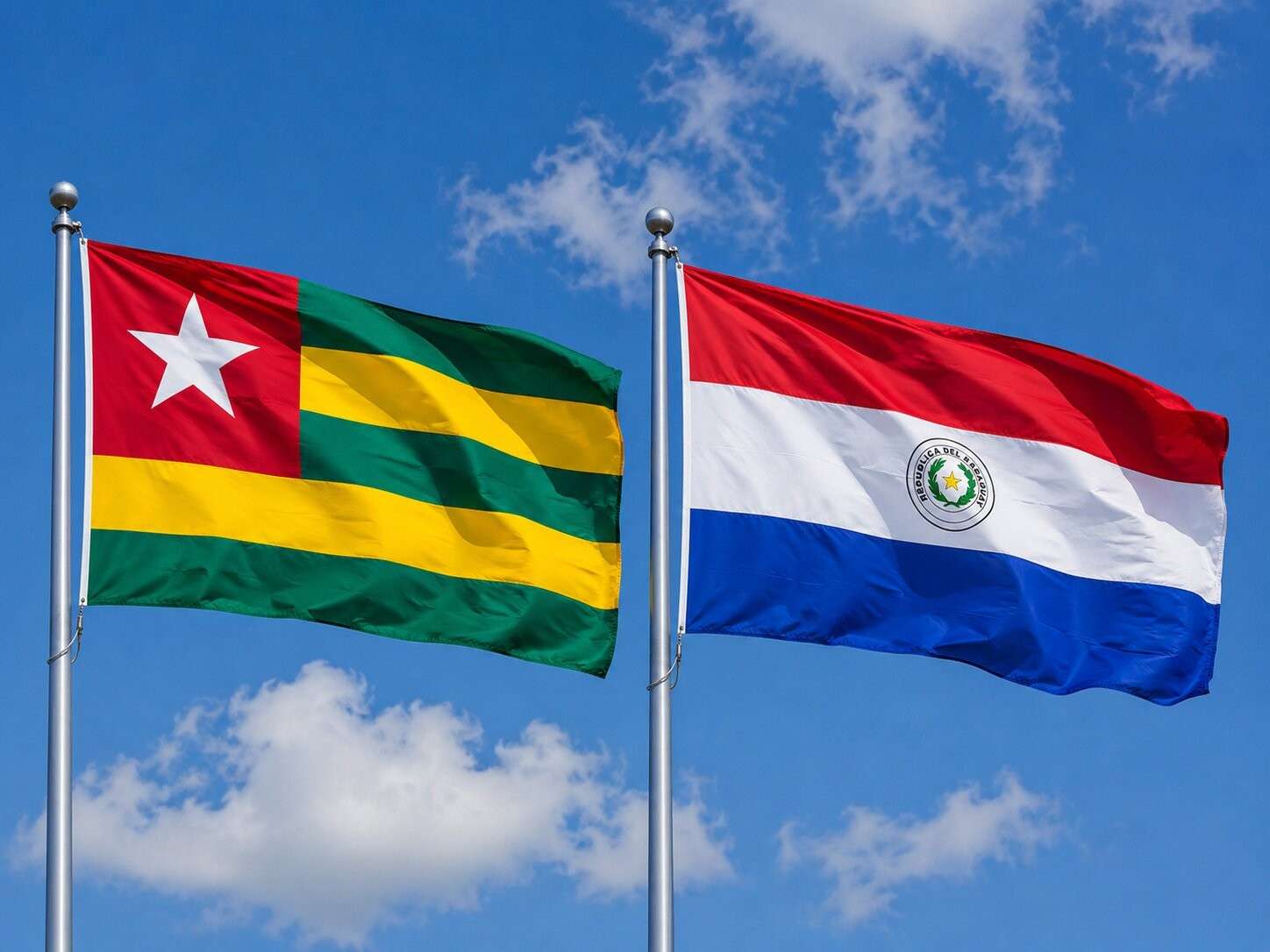 Paraguay And Togo Flag