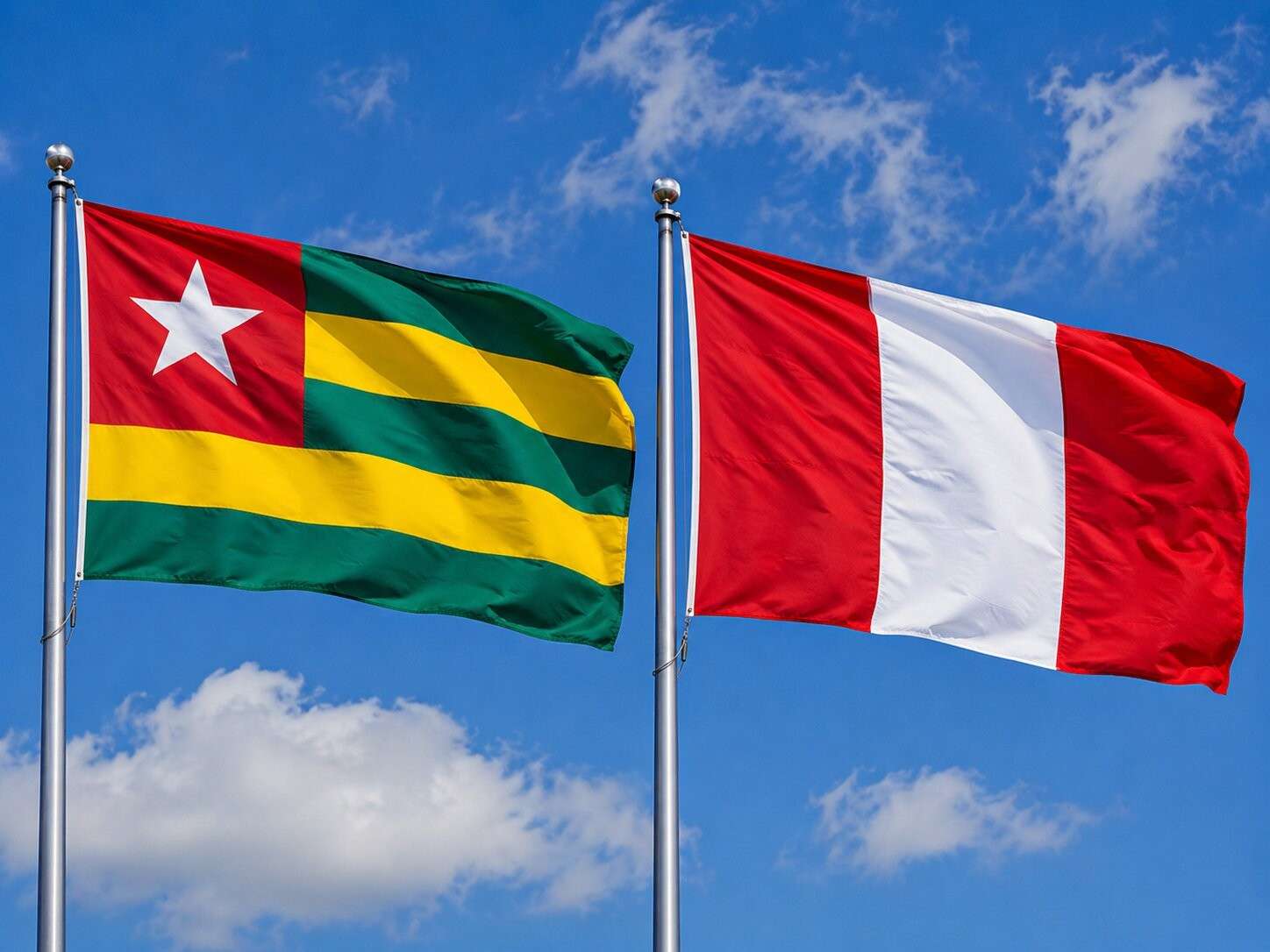 Peru And Togo Flag