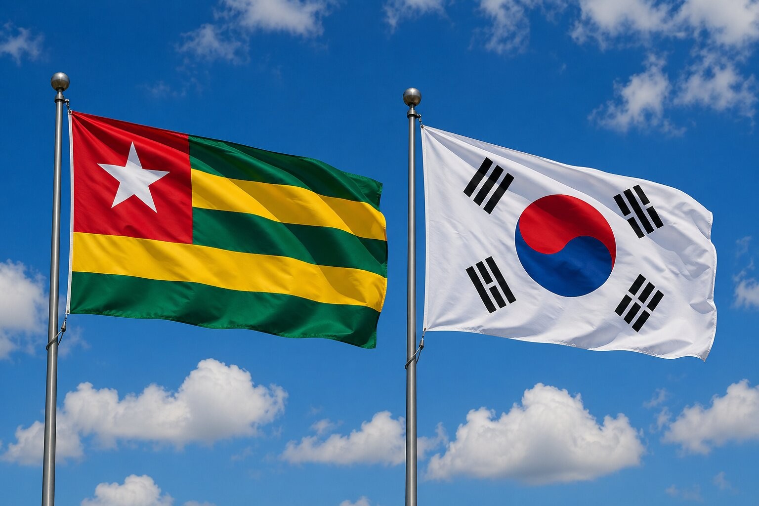 South-korea And Togo Flag