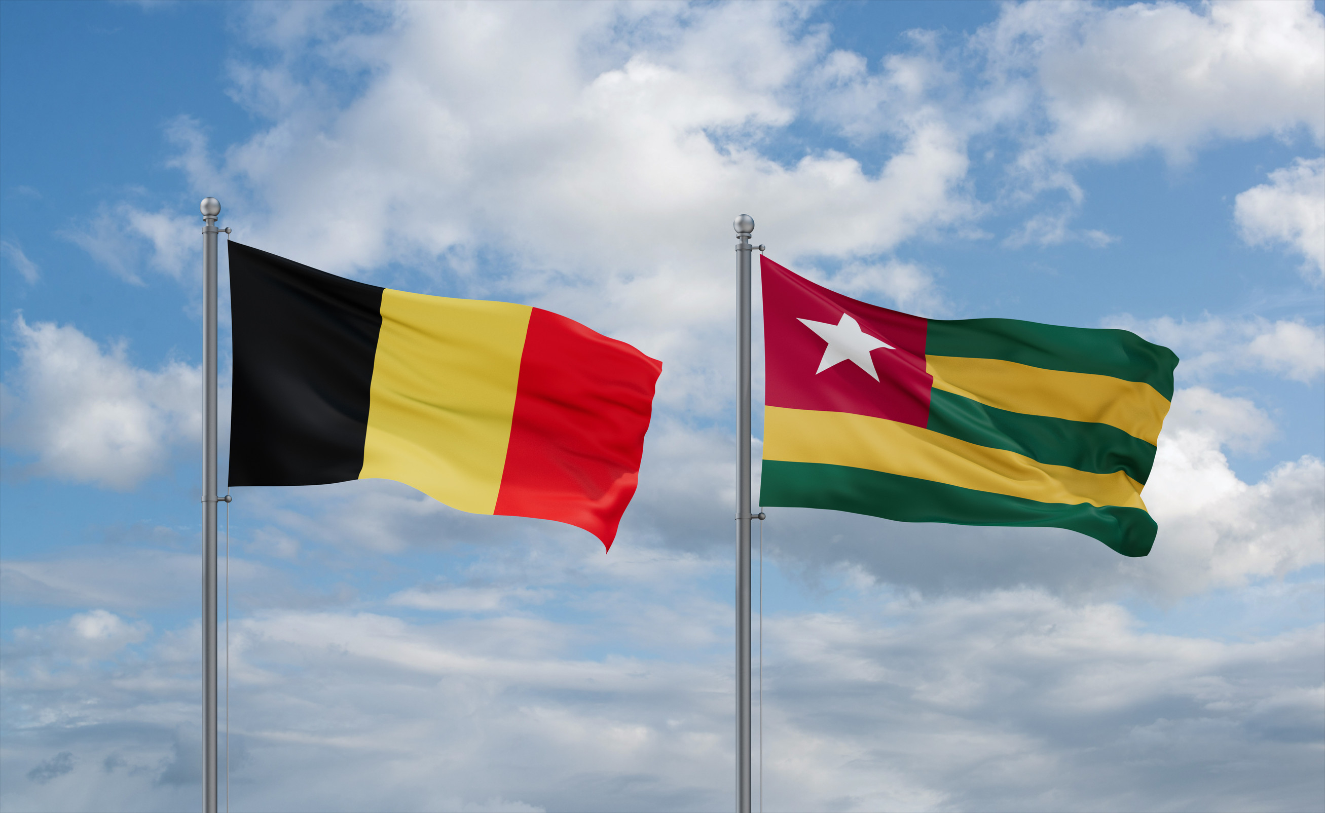 Togo And Belgian Flags Together