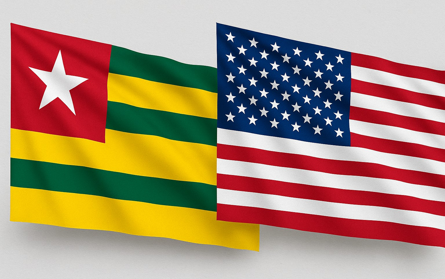 Togo flag with USA flag