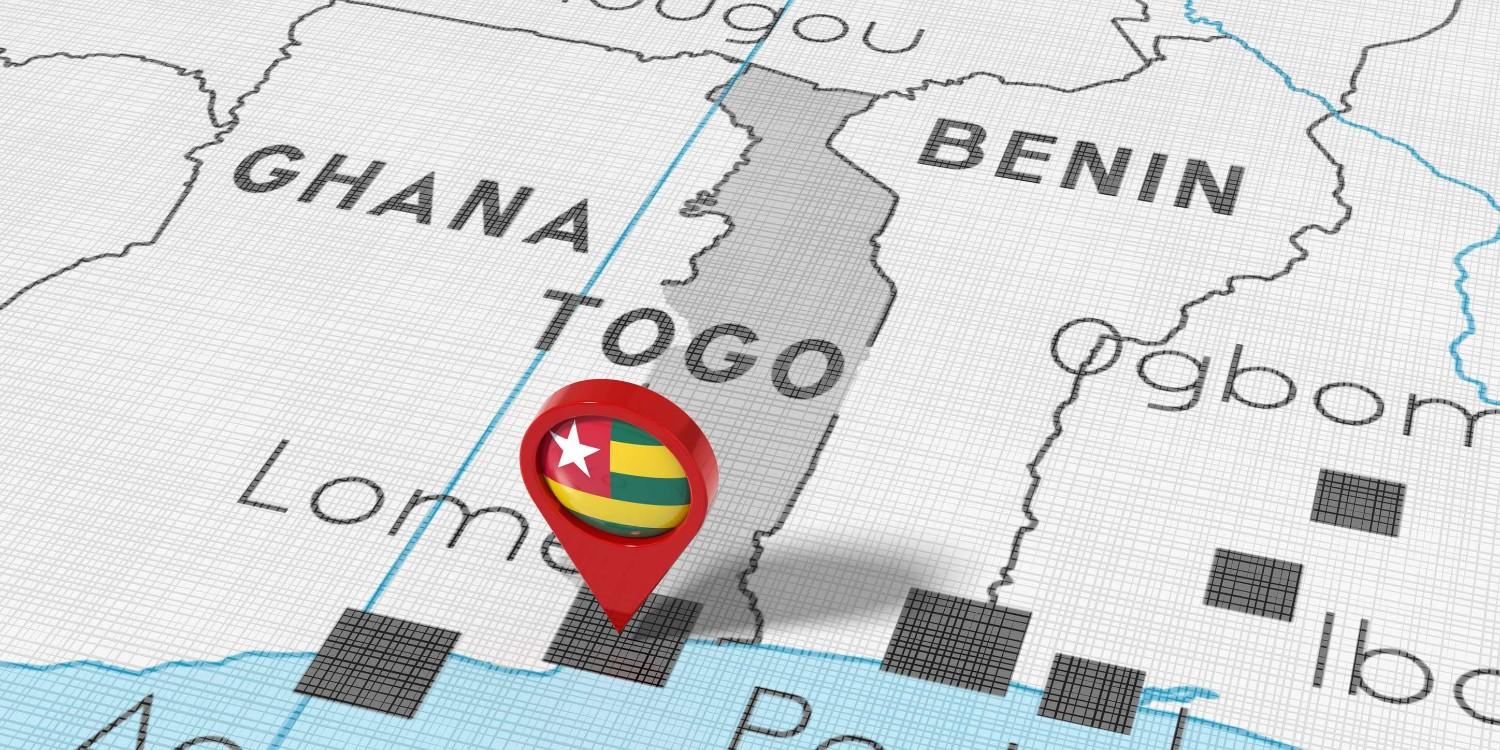 Togo Lome Location Pin with National Flag