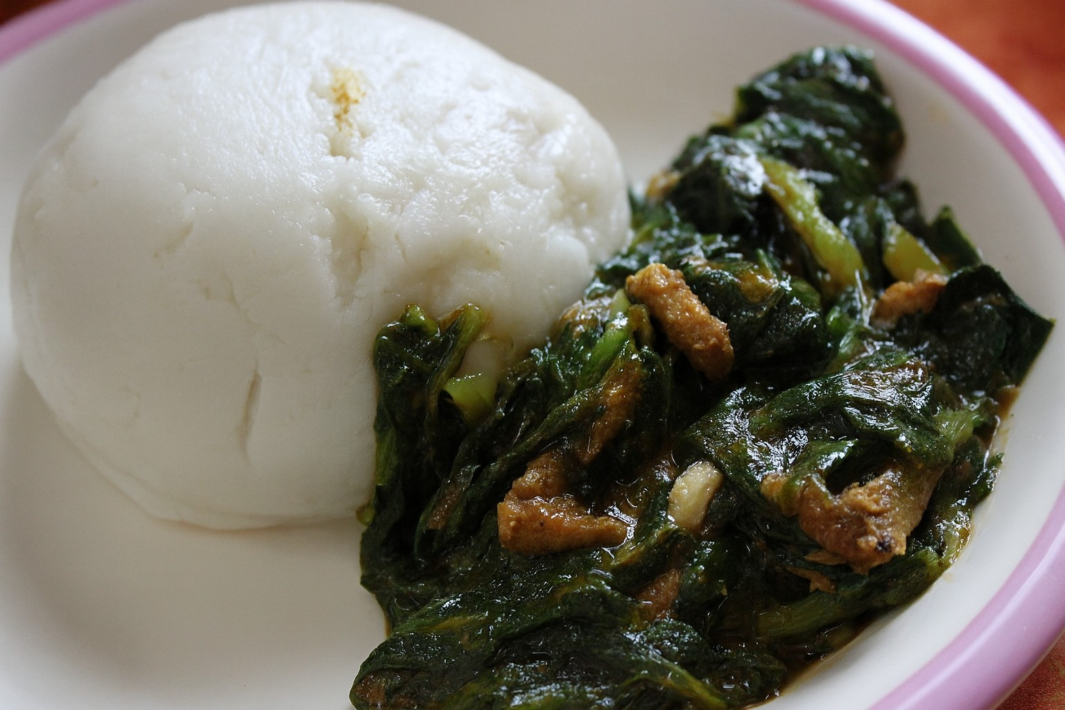 Togolese fufu with vegetable stew
