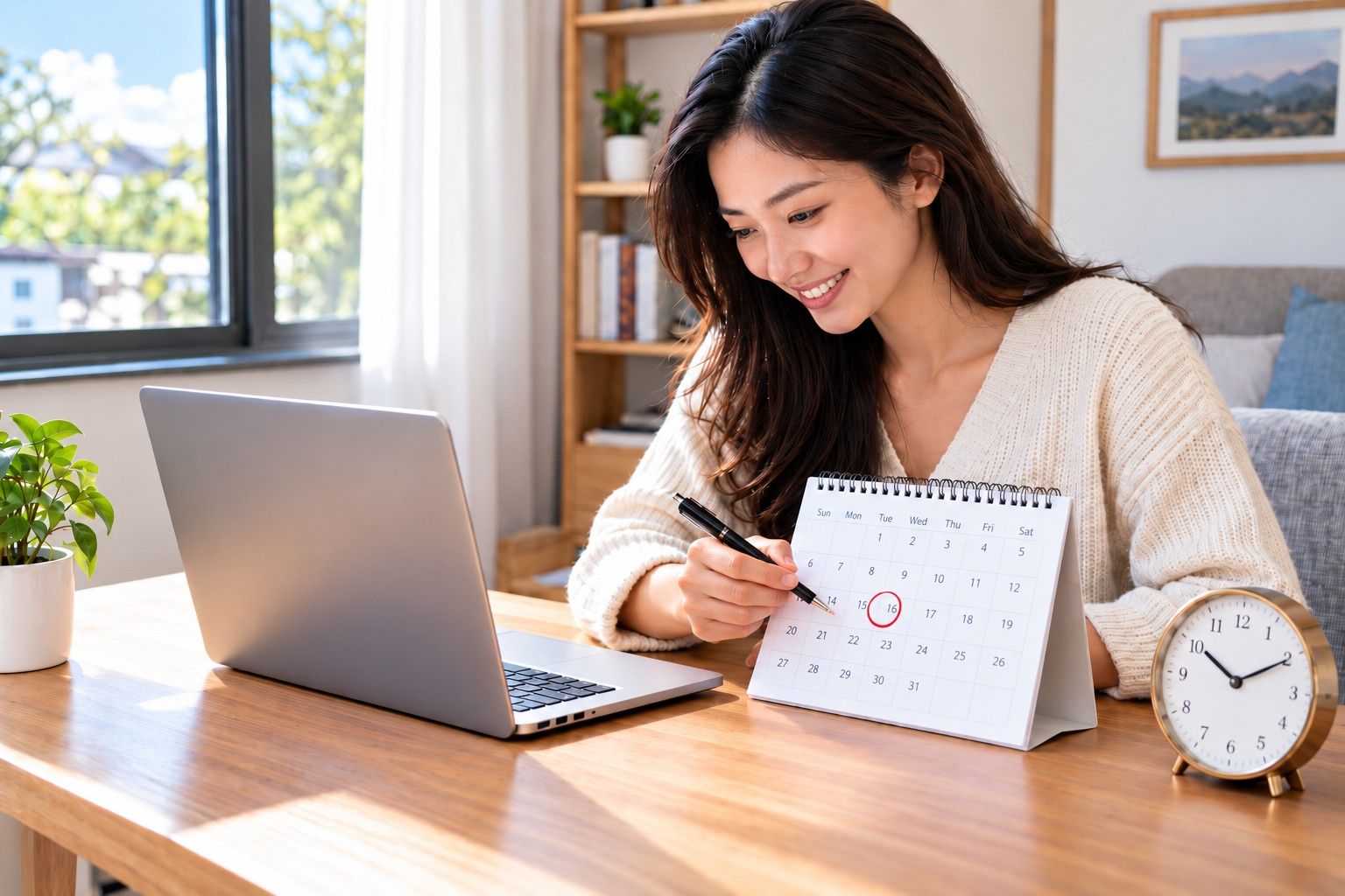 Traveller Marking A Date On A Calendar