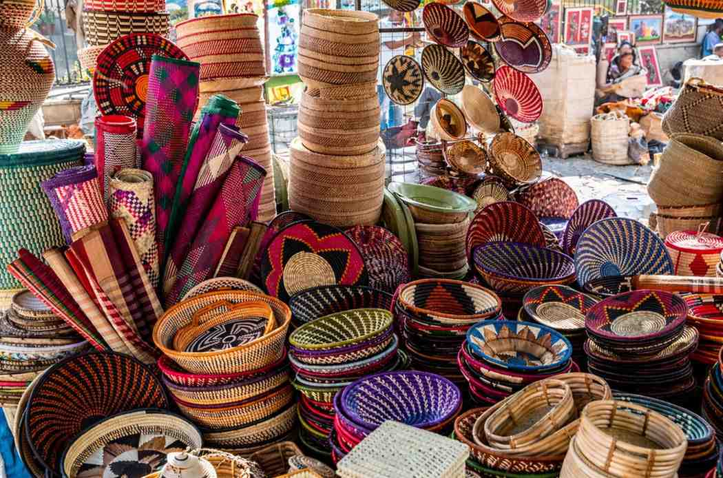 Woven Baskets At The Market